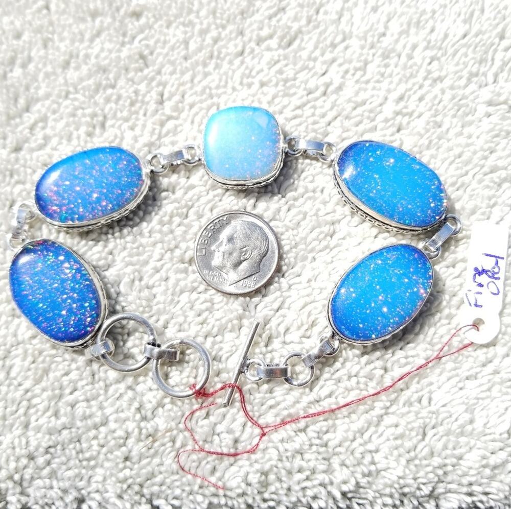 New Fire Opal 925 Sterling Silver Bracelet